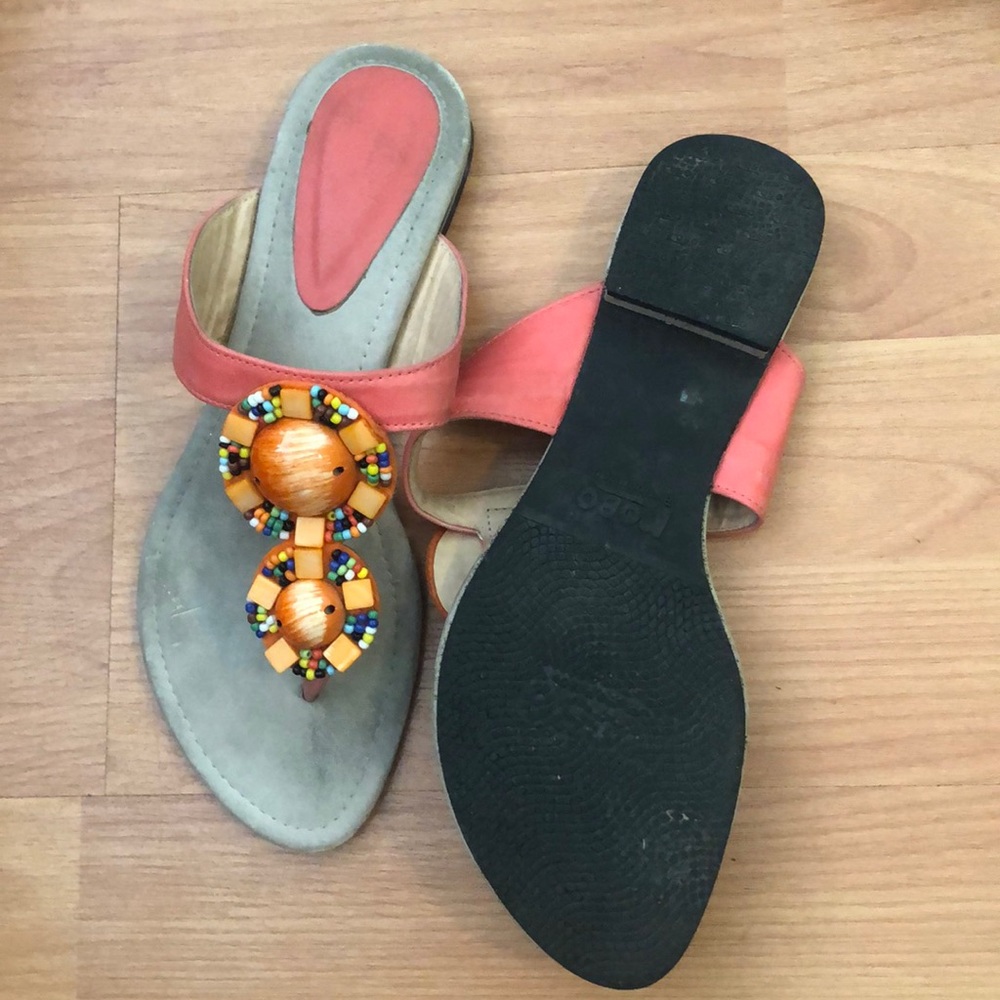 2/$20 Beaded detail flip flops